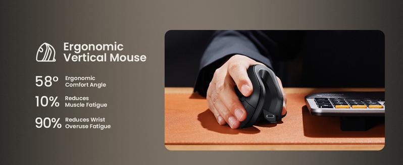 ProtoArc Ergonomic Bluetooth Vertical Mouse, EM11 NL Wireless Rechargeable Optical Mice, Computer Gaming Mouse with 3 Multi-Device, 3 Level Adjustable DPI, TikTokShopBlackFriday, TikTokShopCyberMonday