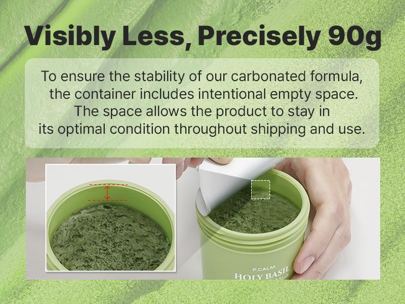 [P.CALM Official] Holy Basil Bubble Deep Mask 13% – Skin Detox Recipe K-Beauty Clay Bubble Mask with Sparkling Holy Basil & PHA, Gently Detoxifies Pores and Removes Blackheads, Korean Wash-Off Pack for Clearer Skin, 90g