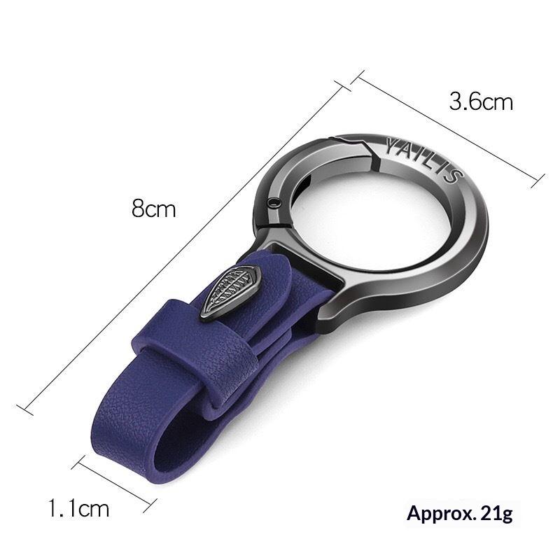 Upgraded Zinc Alloy Keychain with Leather Strap, Stylish EDC Key chain Holder for Car Keys, House Keys, Everyday Carry, Gift for Men and Women