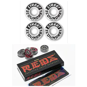Street Plant "Street Scoundrels" 56mm 101a Skateboard Wheels + Bones Reds Bearings