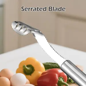 3 Counts chili core remover, kitchen tool for easy pepper seeding, made of durable steel to resist rust and simplify cleaning Utensils Peeling