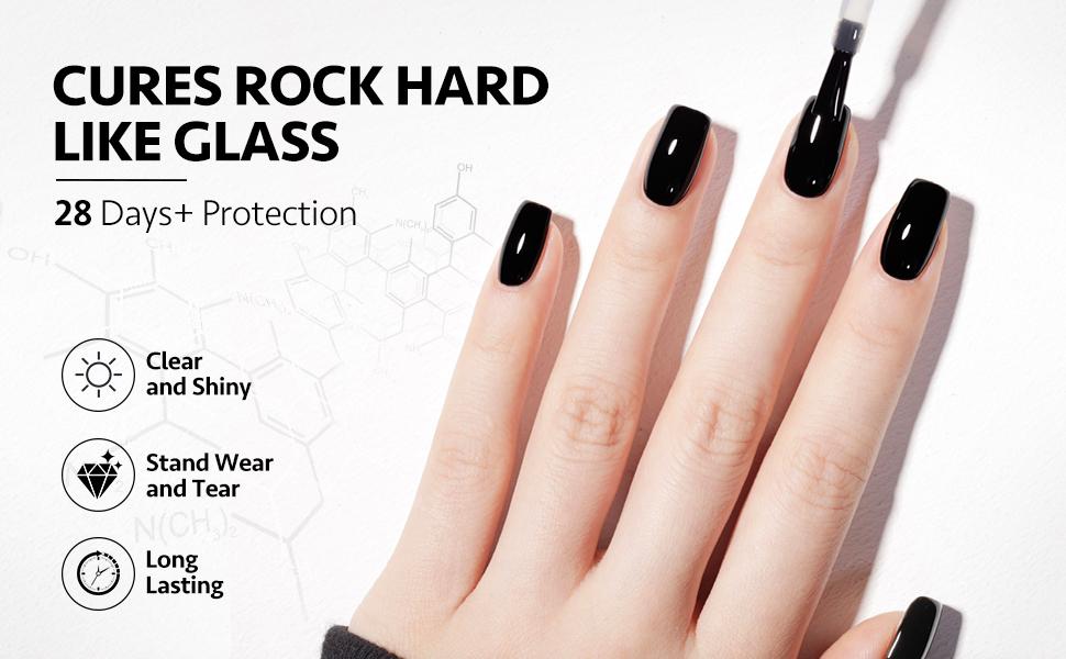 GAOY Gel Top Coat, Builder Gel and Base Coat Set, 3 Pcs 16ml Clear Glossy No Wipe Combination for UV Light Cure