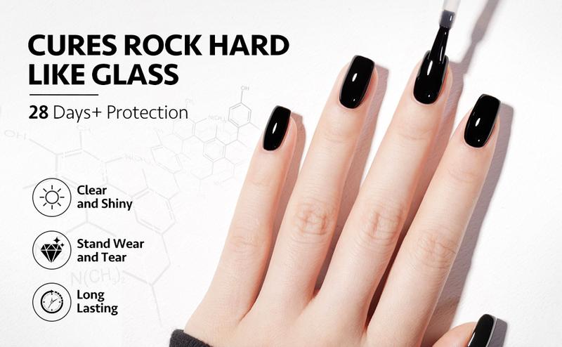 GAOY Gel Top Coat, Builder Gel and Base Coat Set, 3 Pcs 16ml Clear Glossy No Wipe Combination for UV Light Cure