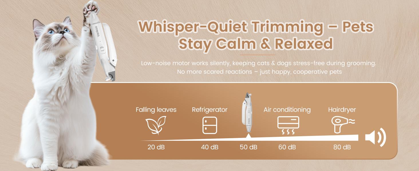 Vankoo 2-in-1 Pet Grooming Tool – LED Dog Nail Clipper & Paw Hair Trimmer, Rechargeable & Waterproof, Safe for Dogs & Cats