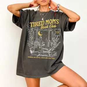 Tired Moms Club Shirt Bookish Things Booktrovert Book Lover Gifts Fall Book Club Shirt Book Swag Motherhood Shirt Booktok Merch Homebody