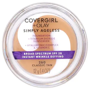 Covergirl Olay Simply Ageless, Foundation, SPF 28, 260 Classic Tan, 0.4 oz (12 g)