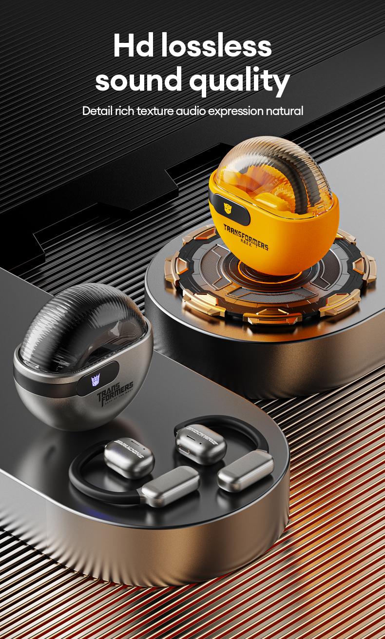 TRANSFORMERS TF-T09 Open Wireless Headphones with 2025 Bluetooth 6.0, 360° Stereo Sound, HD Voice Calls, Ergonomic Comfortable Design, Wireless Earbuds for Music & Phone Calls