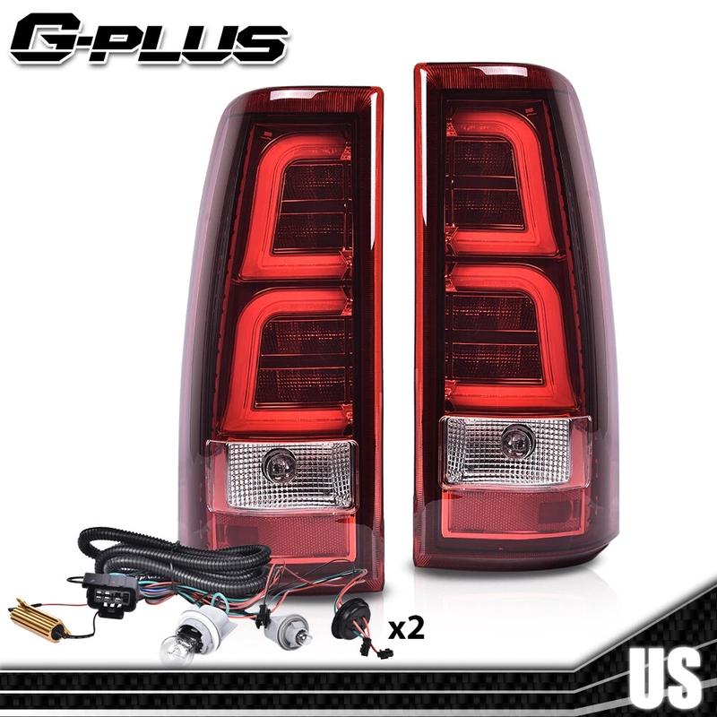 Fit For 1999-2006 Chevy Silverado RED LED Tail Lights Brake Lamps w/ Harness LH+RH 2pcs
