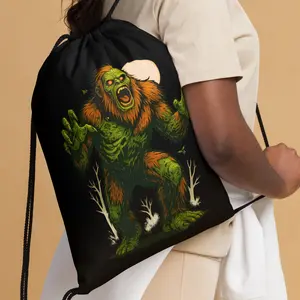 Zombie Squatch Halloween Drawstring Bag