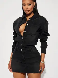 Belleville Denim Mini Dress - Black