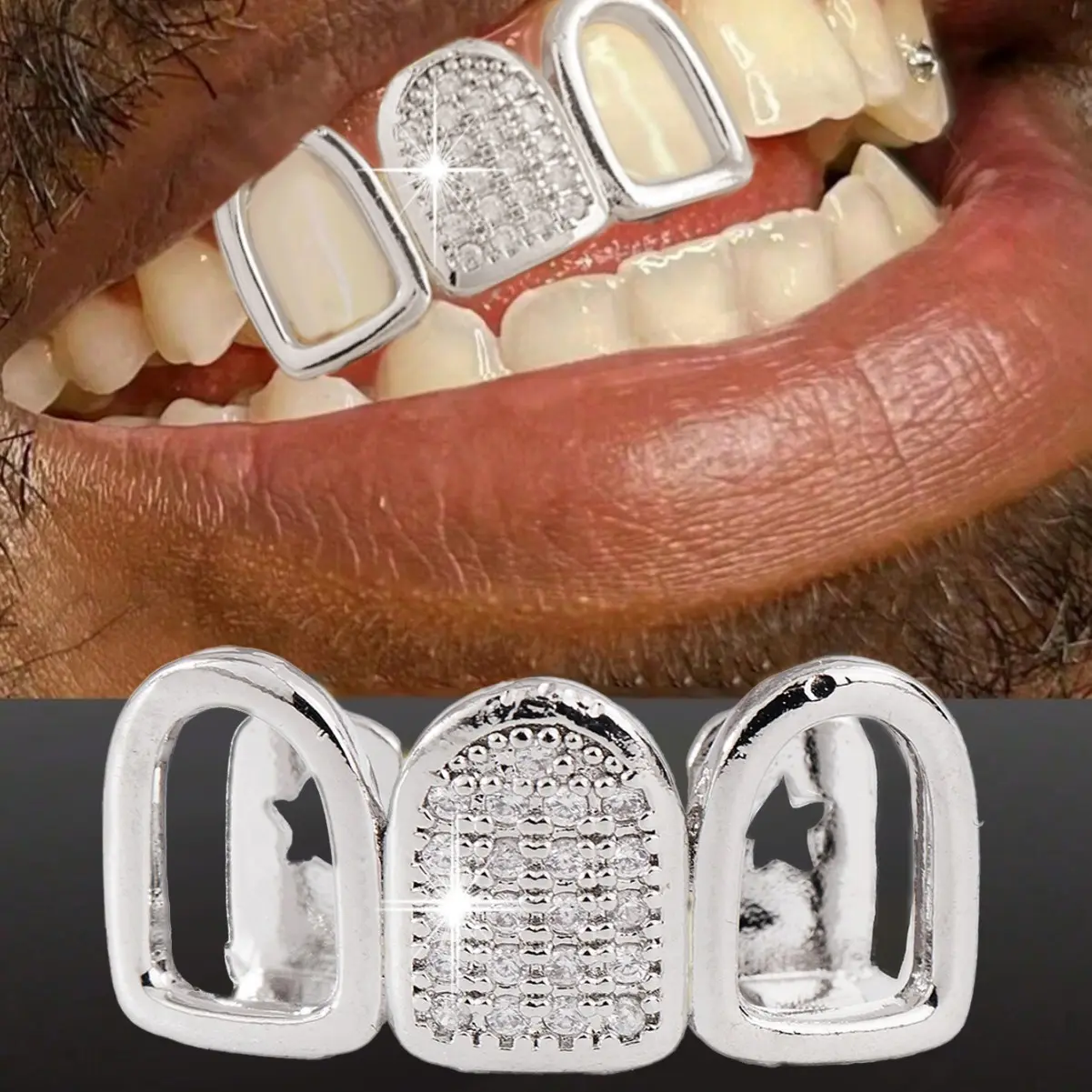 Titanium Alloy Tooth Diamonds - Punk-Style Hip-Hop Dental Jewelry, Trendy and Unique Streetwear Accessory for Braces, Multi-Color, Unisex, Single Item for Everyday Oral Use, No. 1