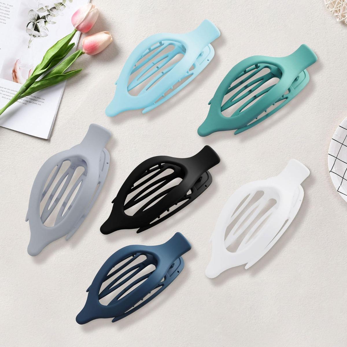 AWAYTR 6Pcs/Set French Concord Hair Claw Clips Side Slid Flat Hair Clips for Strong Hold No Slip Grip Hair Clips for Women Thick Thin Hair Headwear Hair Accessories TikTokShopBlackFriday