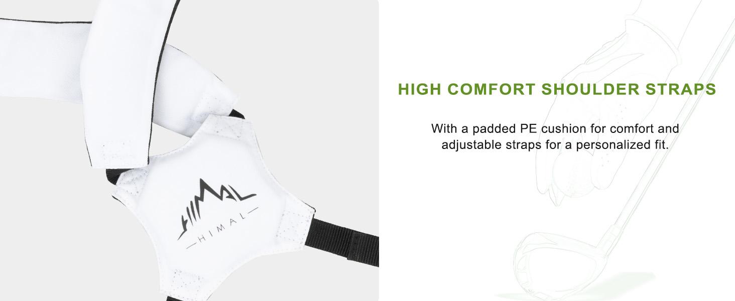 UNIHIMAl Lightweight Golf Stand Bag with 5 Way Full-Length Dividers, Semi-Concealed Stand, Folding Base, Adjustable Dual Straps and 8 Pockets White