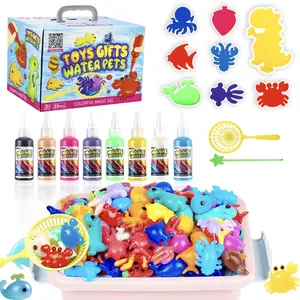 Magic Water Elf Toy Kit Squishies for Kids,sewing， 8 piece set (gels + molds) or 12 piece set, Magic Gel Water Pets figuras Sensory Toy, Fun DIY Craft Kit, Party Favors, Birthday & Christmas Gifts for Kids Ages 4+