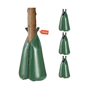 VEVOR Tree Watering Bag, 4 Packs 20 Gallons Watering Bags for New Trees, 5-9 Hours Slow Release Refillable Tree Drip Irrigation Bags with Zipper, Durable Tree Watering System for Deep Root Targeting