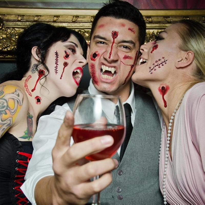 Halloween Decorations, 32PCS Halloween Tattoos Stickers, Scary Zombie Makeup, Relistic Fake Scars Wounds, Body Fake Tattoos for Women Party Favors Accessories for Trick or Treat Supplies Sticker