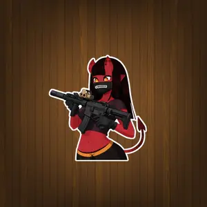 Anime Demon Girl Tactical Sticker, Waifu Manga Vinyl Decal, Gun Girl Waterproof Laptop Car Sticker