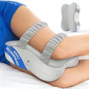Benazcap Knee Pillow for Side Sleepers, Comfortable Memory Foam Leg Pillow for Side Sleeping, Pillow Sleeping Between Legs Aligns Spine, for Hip, Back & Sciatica Pain Relief, White and Gray