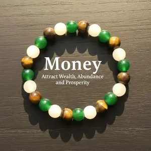 Money Bracelet With Green Aventurine Stone Tiger Eye Stone - Lucky Bracelet - Attracting Wealth, Abundance, And Prosperity 8mm