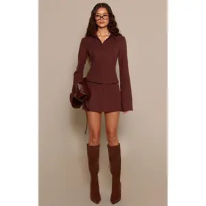 Peach Skin Fitted Mini Skirt