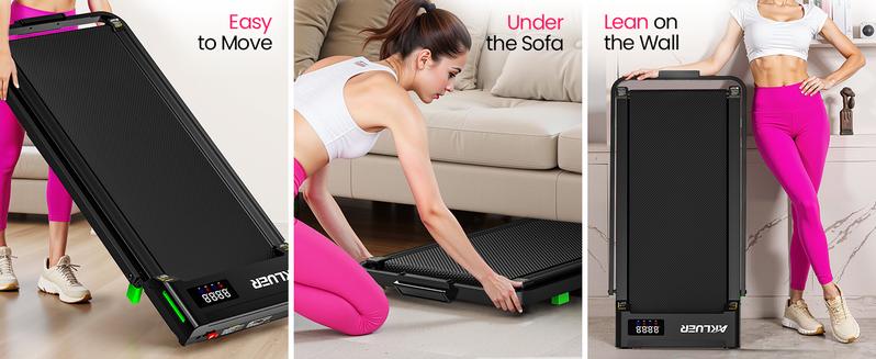 [Foldable Handle Bar with 6% Incline Brushless Motor Treadmill] Akluer Walking Pad,Foldable Handle Bar, large-area rubber running belt,Top speed reaches 4MPH ,Remote Control for Remote Adjustment