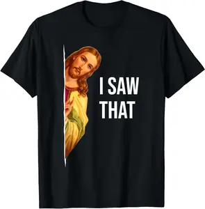 100% CottonFunny Jesus Meme Quote T-Shirt - Men's & Women's Classic Fit Crew Neck, Black