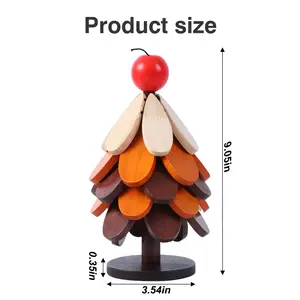 Wooden Christmas Tree-Shaped Heat Insulation Tray Set, 1-Count with Foldable Coasters, Star or Apple Design Options for Festive Home Decor
