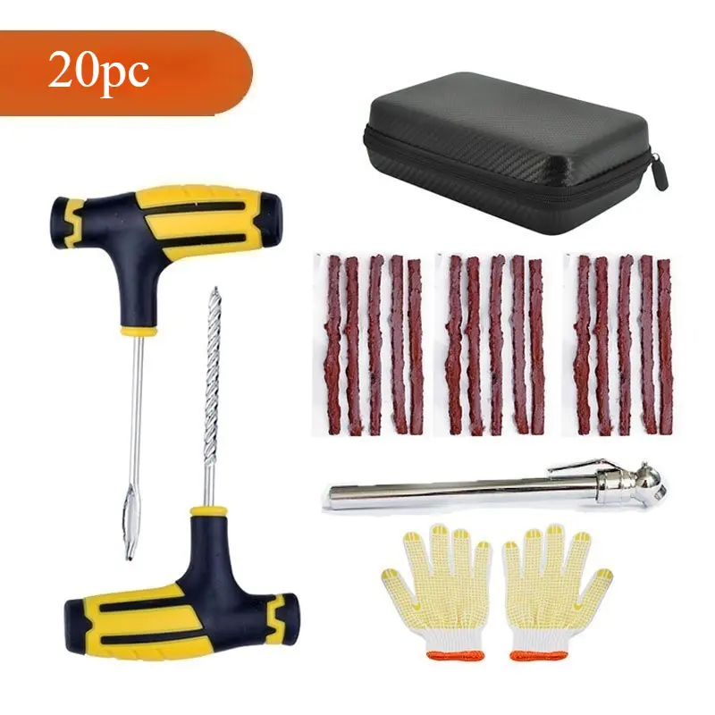 Car and motorcycle tire repair tool kit tire repair tool set bicycle tubeless tire puncture and repair tool simple repair and replacement tool