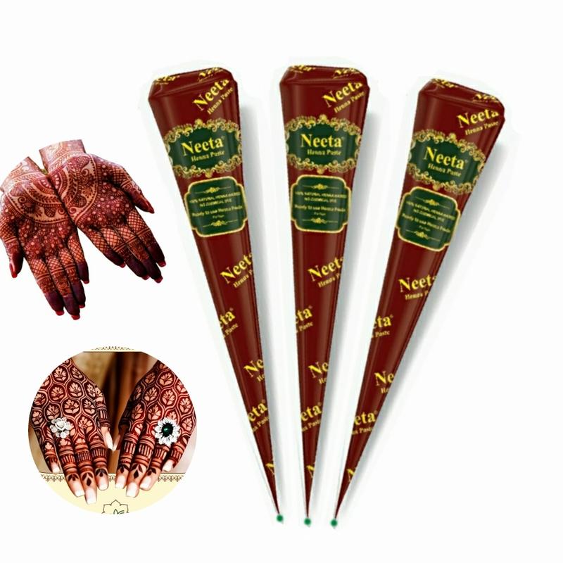 3pcs Henna Paste Temporary Tattoo Paste Waterproof Half-Permanent Henna Body Art Template, Ideal for Temporary Tattoos, Henna Designs