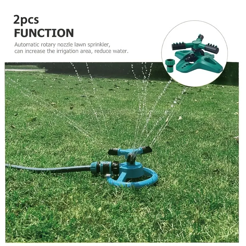Automatic 360-Degree Rotating Plastic Backyard Garden Irrigation System - 600mAh Nickel-Based Battery, Solar Charging Automatic Watering Devices for Outdoor Lawn Backyard Use, Batteries, Increase Irrigation Area, Batteries Built-In