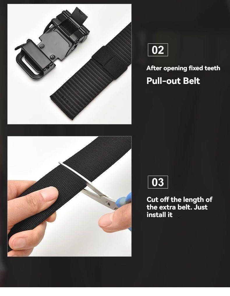 Men's Automatic Buckle Belt – No Hole Punch, Easy Adjust, Stretch Comfort for Business & Casual Wear