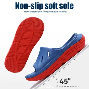 Unisex Comfort Slides Sandals | Thick Cushion Orthotic Style Open Toe Slides, Soft Lightweight Daily Casual Summer Footwear