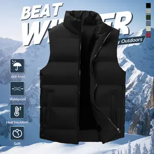 Men’s thickened vest—warm and stylish; a winter layering essential suitable for golf, running, hiking, and more; windproof sleeveless insulated vest.