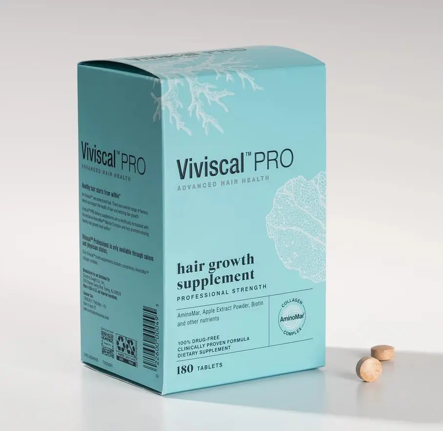 Viviscal Edible Dietary Hair Growth Supplements - 180 Tablets, 90-Day Supply, Drug-Free Support with Natural Minerals for Strength, Packaged in a Box, Hair Strength