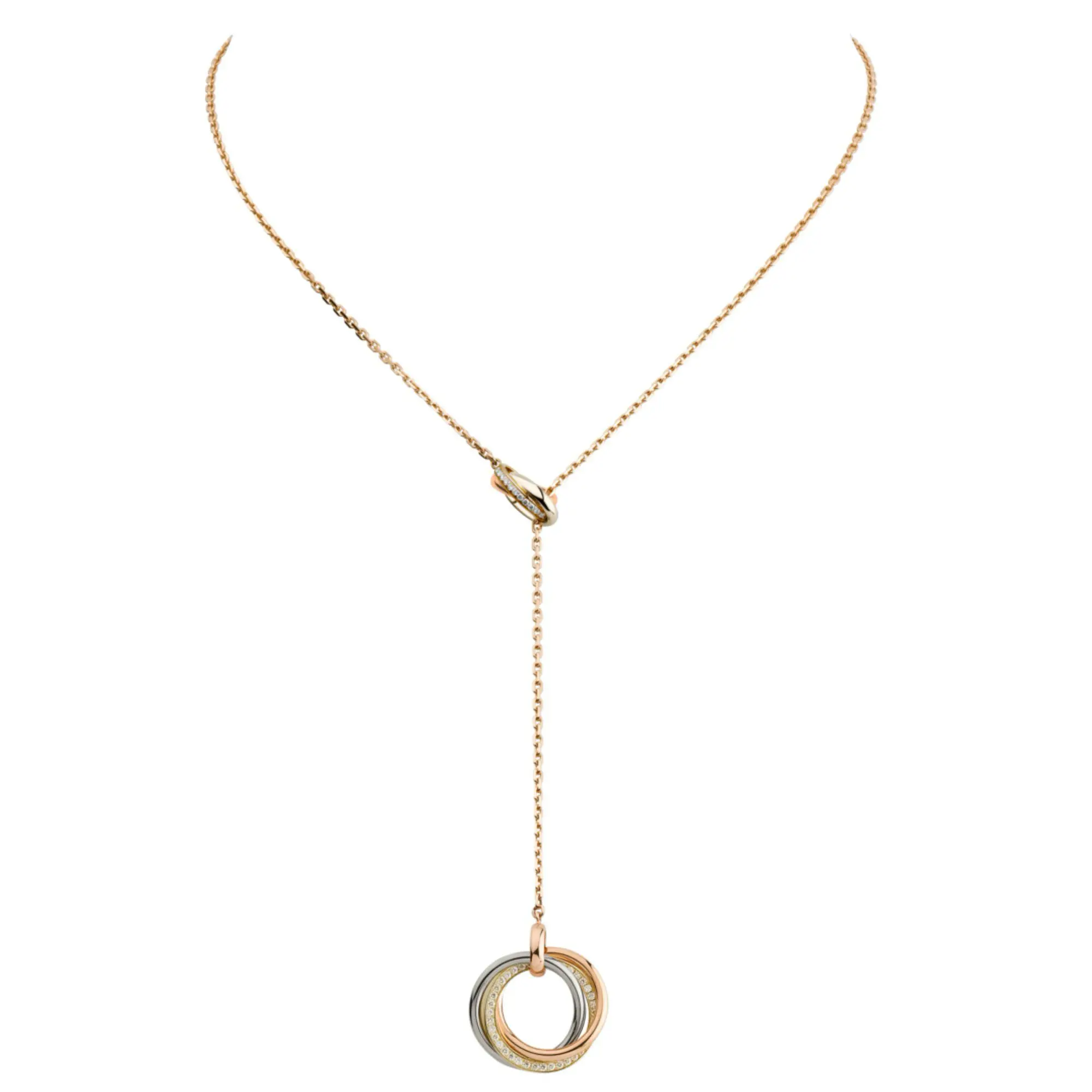 Pre-owned Cartier double Trinity necklace, dia on both trinity ring 2018 full set