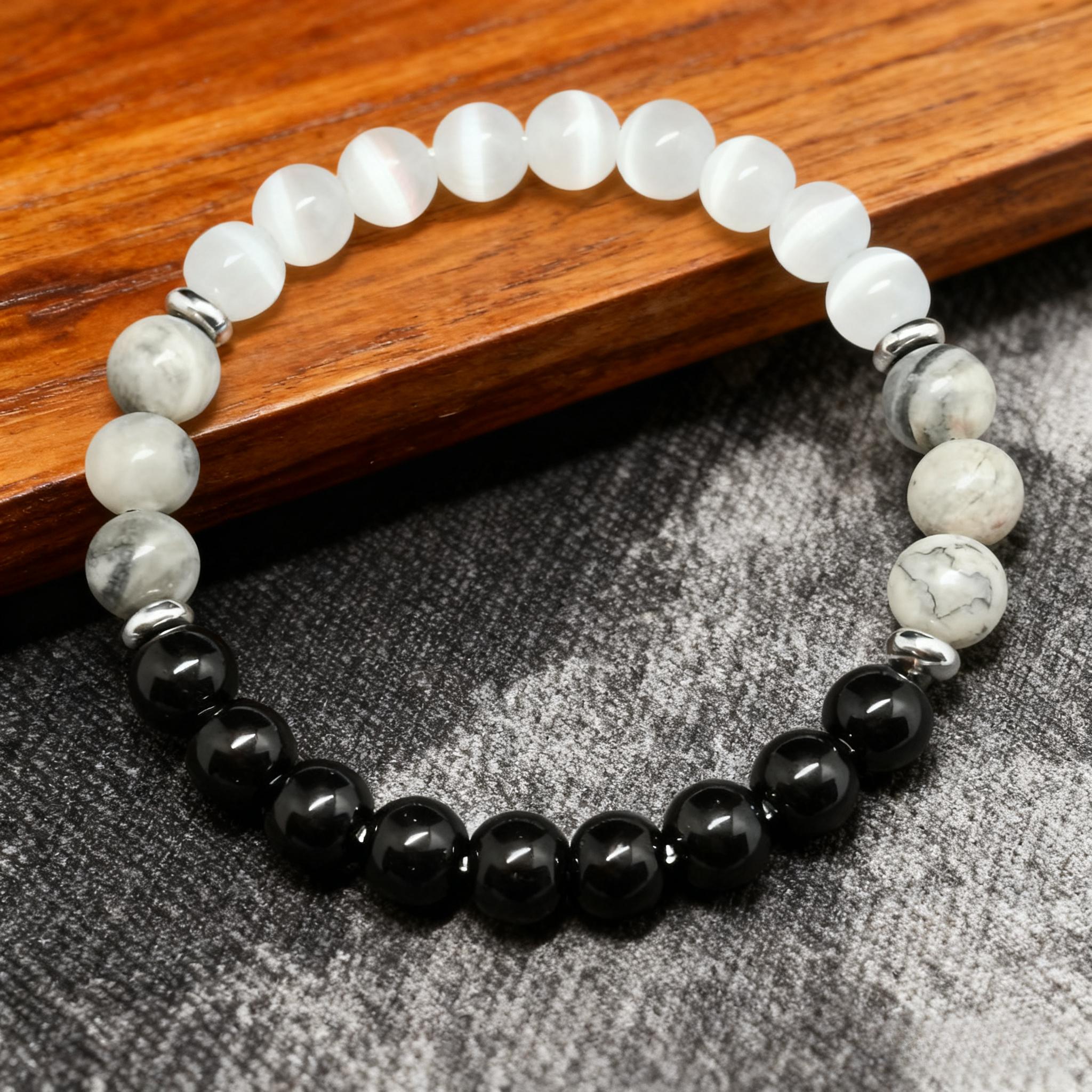 4 PCS Crystal Bracelet Set, Unisex Tiger's Eye Stone Beaded Wealth Attraction, Protection Bracelets, Grounding & Aesthetic Jewelry Accessories for Women and Men, Gift for Her, Jewelry for Banquet Party, Daily Wear