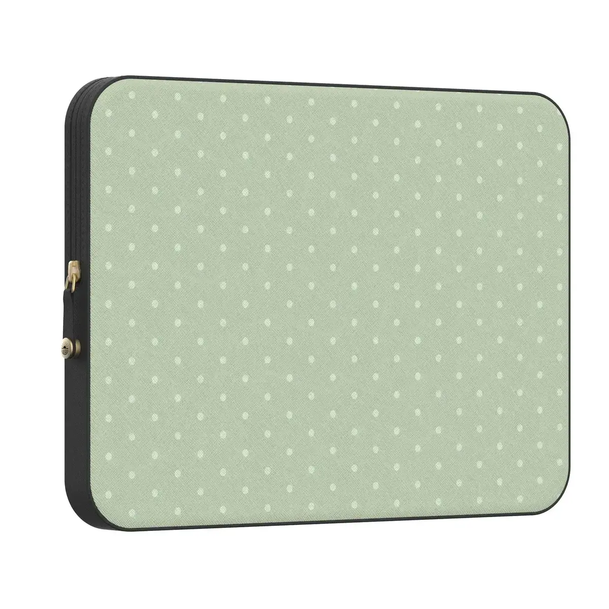 Casely MacBook Laptop Sleeve Case - On the Dot Green Polka Dots, PU Leather, Magnetic Snap-Lock, Military-Grade Drop-Proof Protection, Scratch-Free Cushioning, Water Resistant, Sunday Best, Reverse Coil