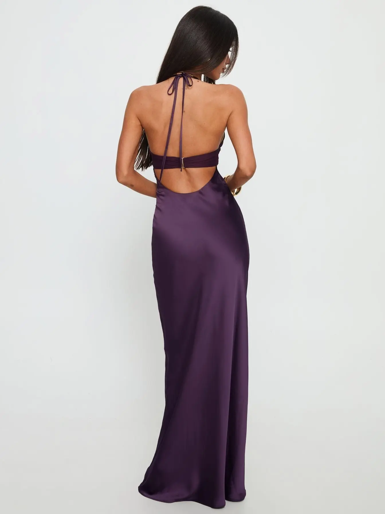 strapless open back dress Black Open Back Maxi Dress main image 1