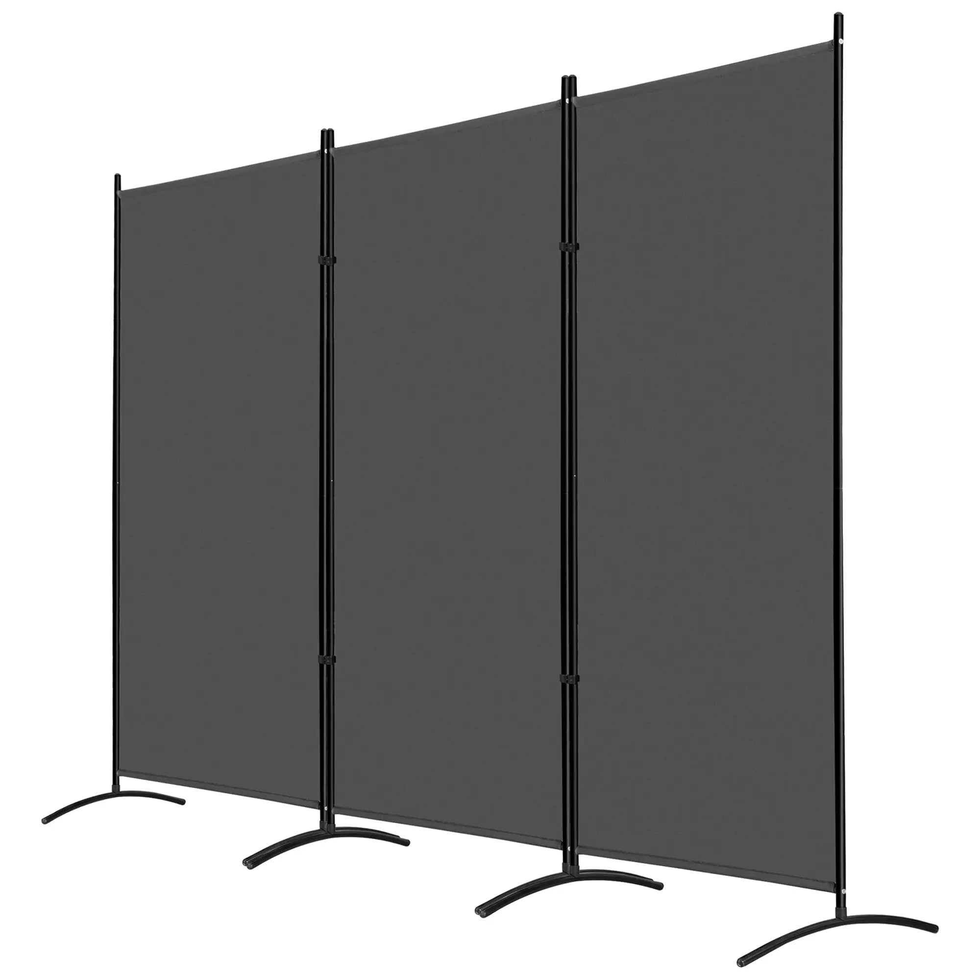 Segawe 3-Panel Foldable Indoor Room Divider - Metal Frame Freestanding Fabric Privacy Screen, Gray, Adjustable Folding Room Partitions, Adjustable Room Divider,summerwins,dorm essentials,home decor