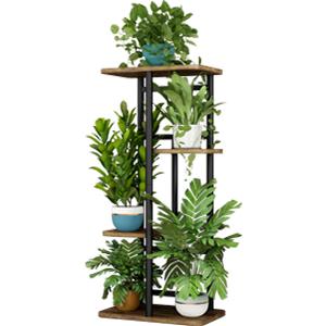Iron 4-Tier Space Saving Plant Stand - Sturdy Organizer for Indoor/Outdoor Use, Perfect for Pothos, Succulents & Home Decor, Balcony/Living Room Organizer, 14.17"L x 9.05"W x 29.05"H