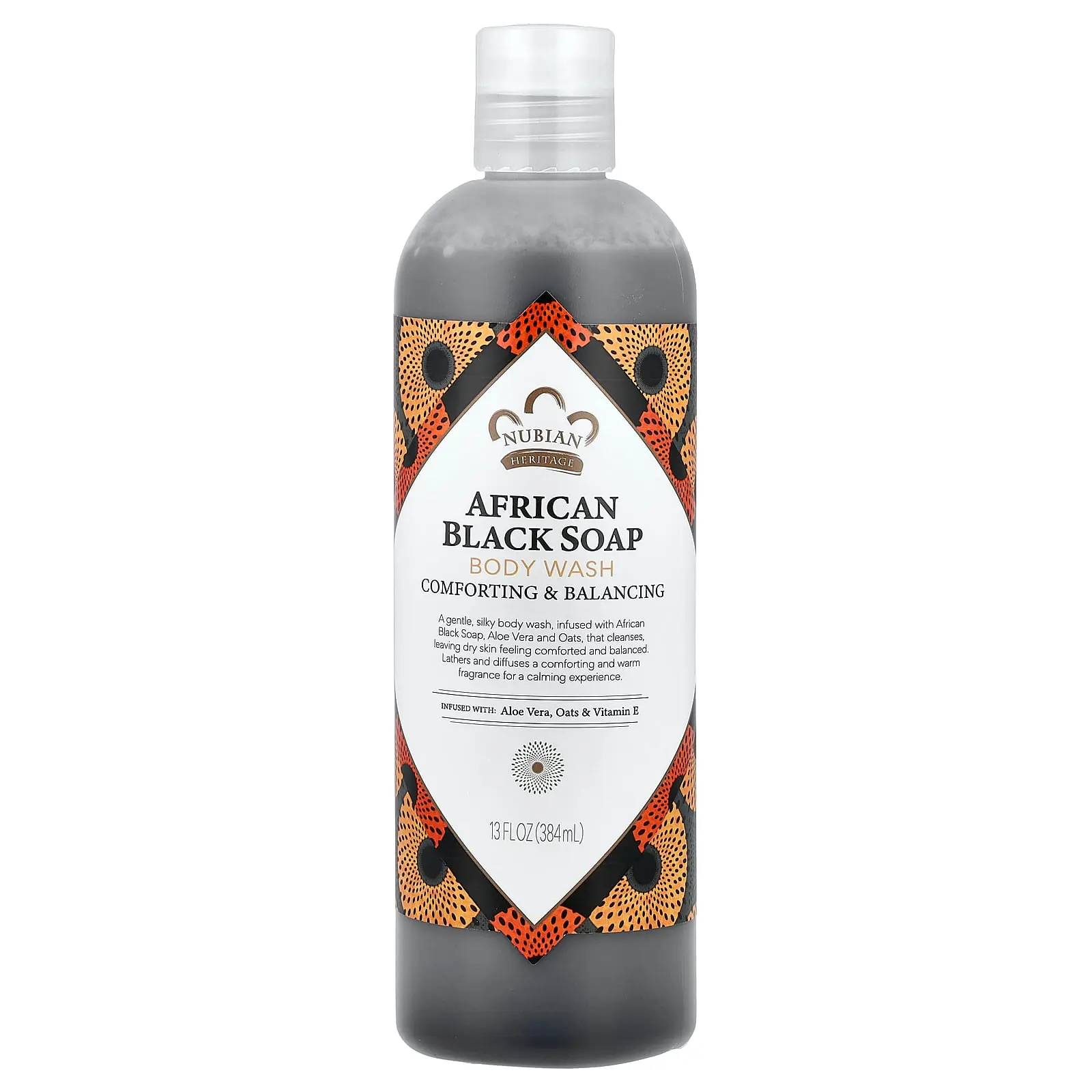 Nubian Heritage African Black Soap, Body Wash, 13 fl oz (384 ml)