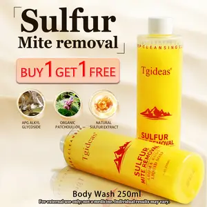 Buy 1-Get 1 Free!Tgideas All-in-One Sulfur Body Wash & Shampoo 250ml - Clear Skin, Gentle Formula, Organic Ingredients, Anti-Acne, Mite Removal, Deep Cleansing for Men & Women Cleanser Scent