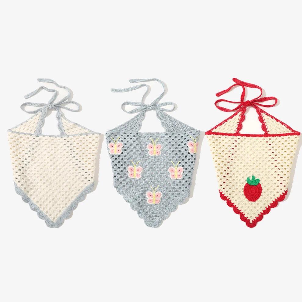 AWAYTR Crochet Bandanas Headbands Cute Butterfly Strawberry Hairbands Knitted Headscarf for Women Girls Elegant Head Scarf Head Kerchief 3Pack AWAYTR Crochet Bandanas Headbands Cute Butterfly Strawberry Hairbands Knitted Headscarf for Women Girls Elegant Head Scarf Head Kerchief 3Pack