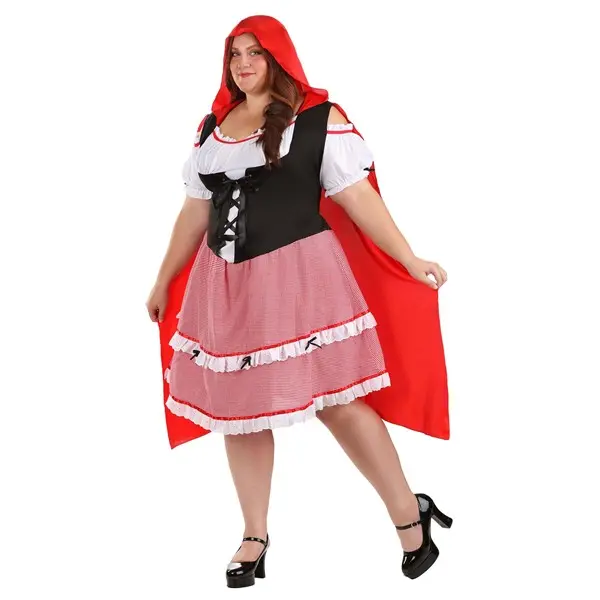 Plus Size Knee Length Red Riding Hood Women's Costume