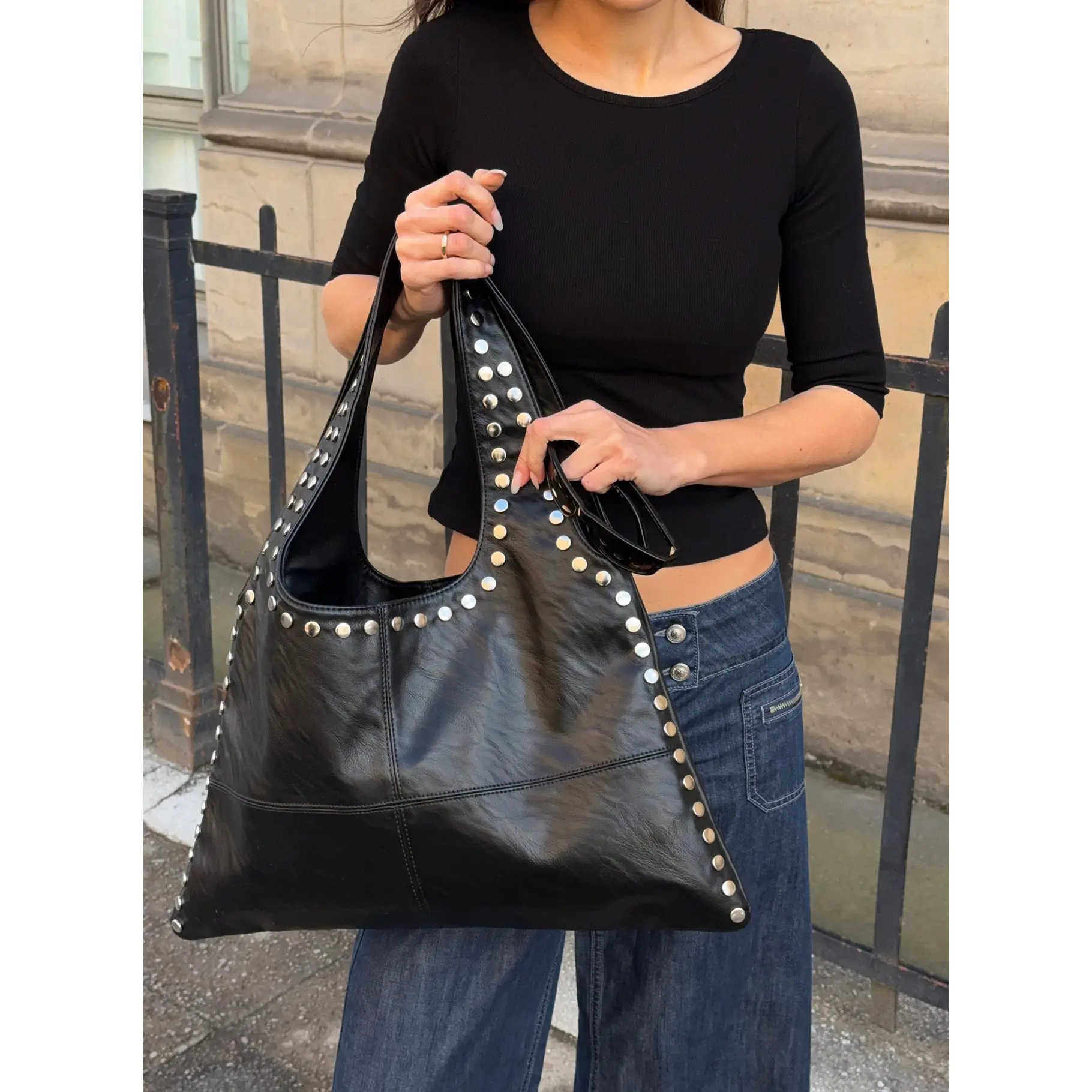 Tell The Truth Studded Bag Black / Silver