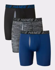 Hanes Men's Long-Leg Boxer Briefs Pack, 3-Pack, X-Temp Total Support Pouch