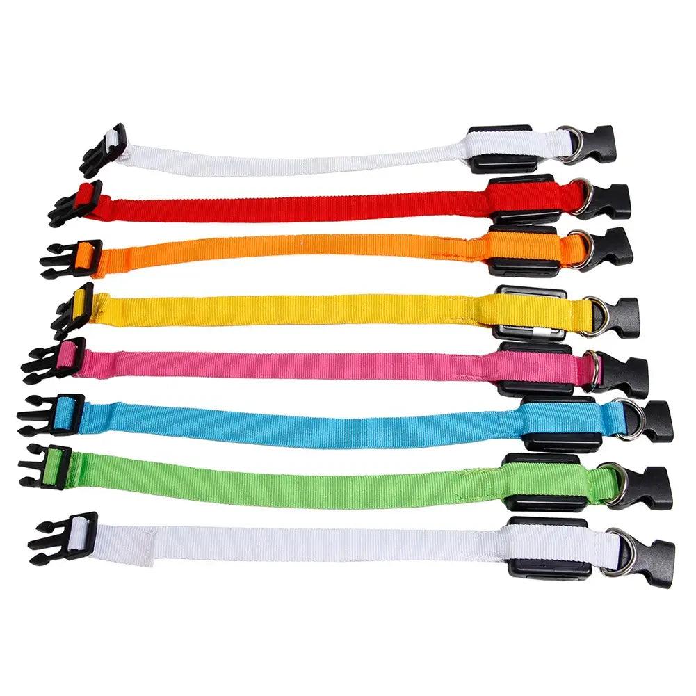 RoSide Safety Dog Collar Glowing Up Anti-Lost Pet Product for Small Dogs & Cats with Steady, Fast Flashing & Slow Flashing Modes and Colorful Options Adjustable Collar for Outings reflective cat pet travel small medium pull harness