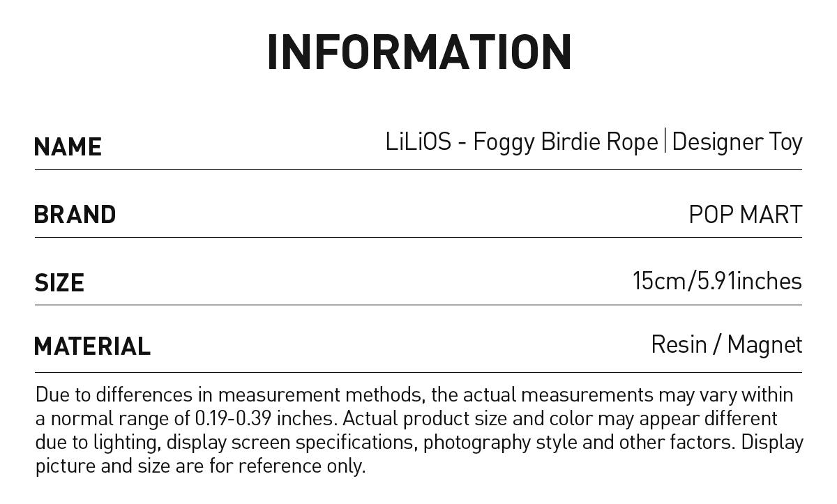 【Silent trick】LiLiOS - Foggy Birdie Rope｜Designer Toy
