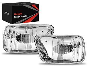 Nilight Fog Lights Assembly Compatible with 2002 2003 2004 2005 2006 2007 2008 2009 Chevy Trailblazer 2003-2008 Isuzu Ascender Bumper Lights w/12V 27W Bulbs (NOT Fit 2007-2009 TRAILBLAZER SS Models)