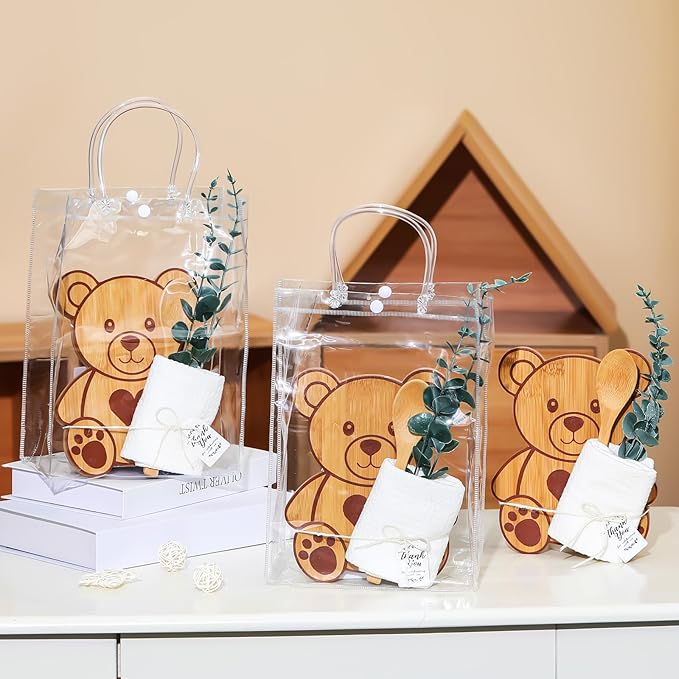 6 Pcs Valentine Mini Cheese Board Baby Shower Prizes Set Cutting Board with Bamboo Spoon Plaid Towel Artificial Eucalyptus Stems Tag Bag Thank You Gift Box for Couple Teacher Guest,Wedding Party Bridal Shower Favors Supplied,Anniversary Birthday Gift